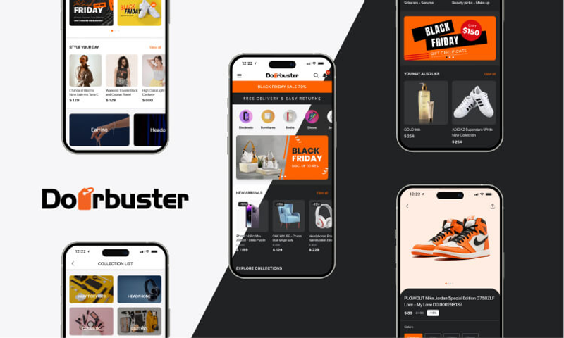 How To Choose a Mobile App Theme for Your Store? 9 doorbuster-mobile-app-theme-onemobile