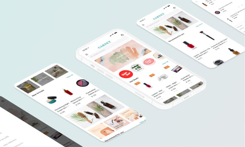 How To Choose a Mobile App Theme for Your Store? 8 garnet-mobile-app-theme-onemobile