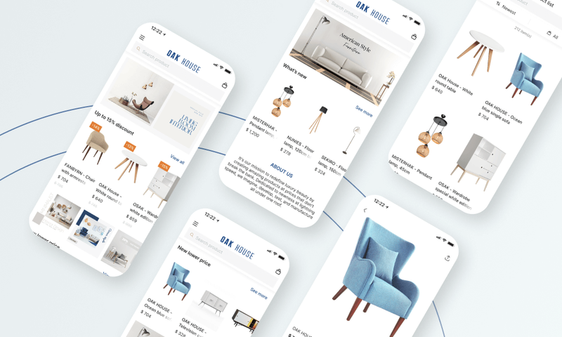 How To Choose a Mobile App Theme for Your Store? 7 oak-mobile-app-theme-onemobile