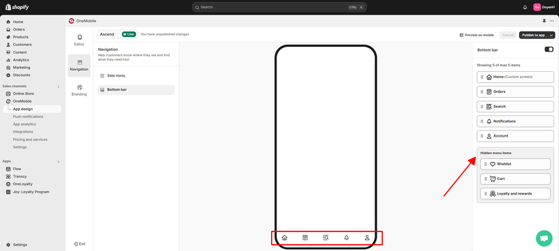 How To Customize Your App With OneMobile’s Drag-n-Drop Editor? 4 optimize-your-navigation-2