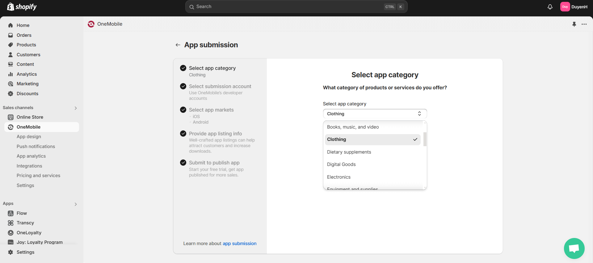 select-app-category-to-publish-app