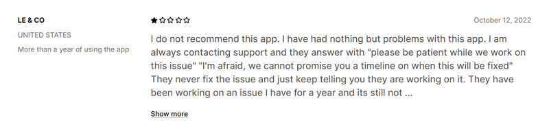 Review Vajro Shopify Mobile App Builder: Features & Pricing 8 negative-feedback-on-customer-support