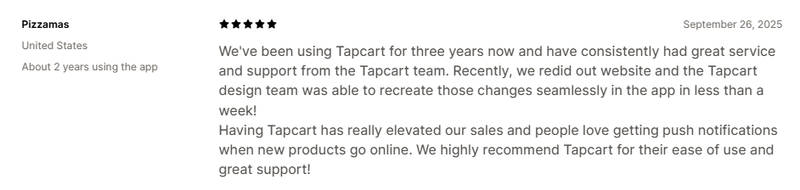 Top 10 Best Shopify Mobile App Builders in 2025: Features, Pricing & Reviews 13 pros-of-tapcart