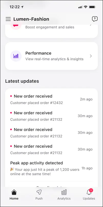 Stay informed about your mobile app’s sales activities