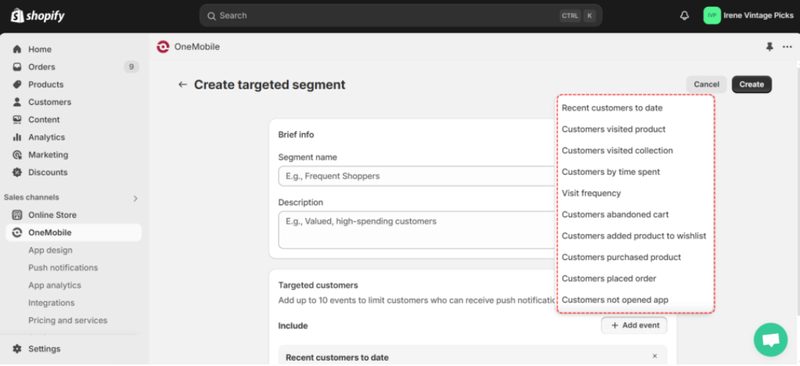 How To Prepare Your Mobile App for BFCM 3 create-targeted-segment