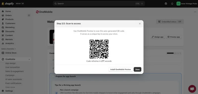 App builders like OneMobile let you pick a design style that matches your brand.