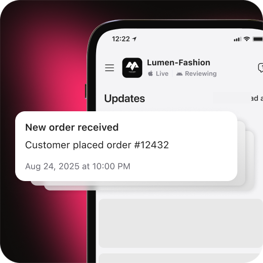 Check sales and order updates from your phone.