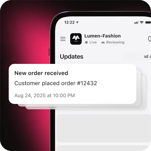Check sales and order updates from your phone.