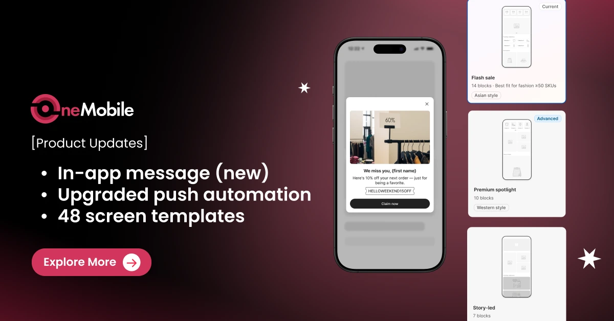 In-app Message, Smarter Push Automation, and Industry Screen Templates